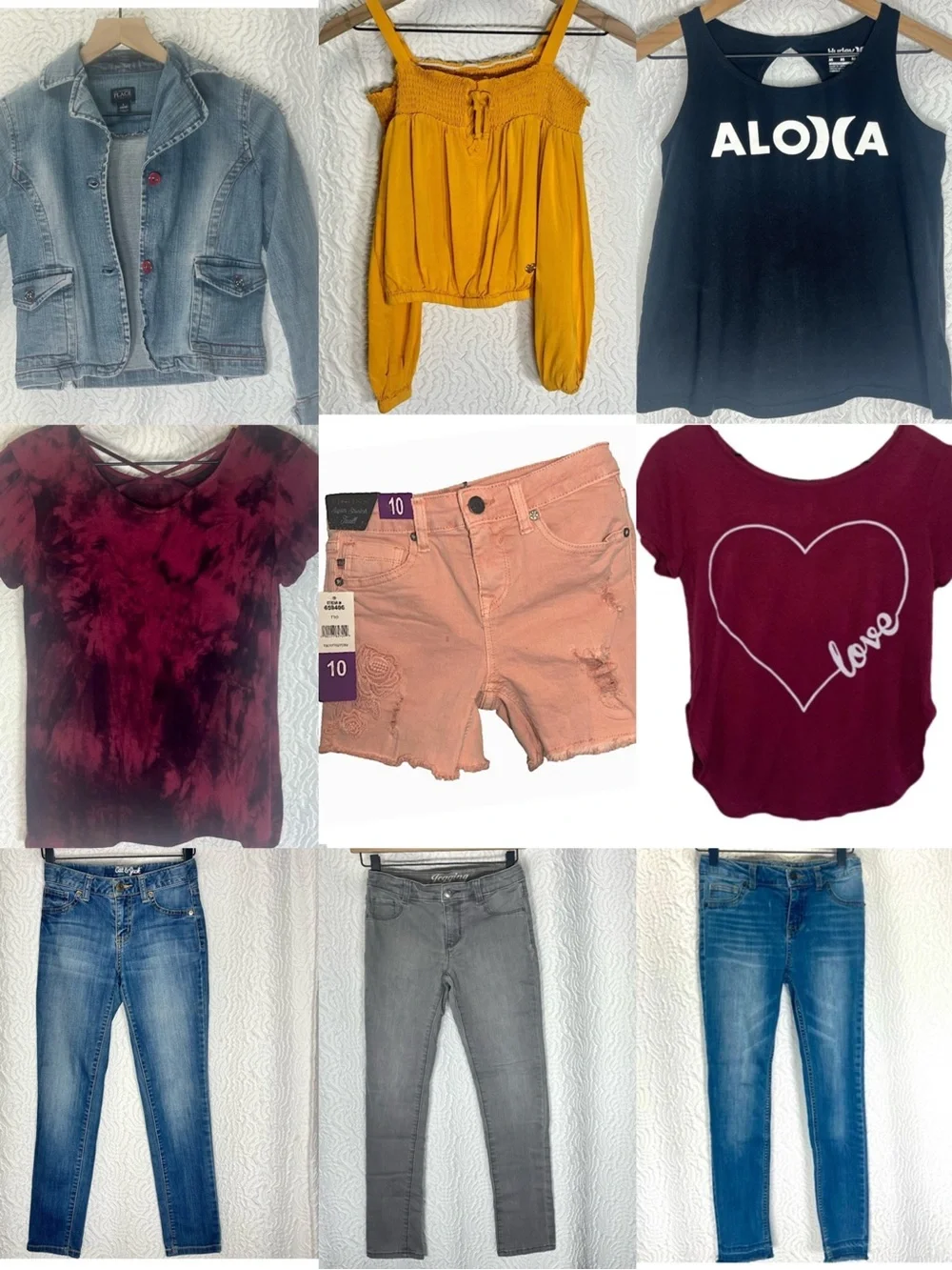 Girls Size 10/12 Casual Outfit Bundle – 9 Pieces